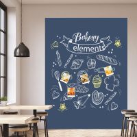 黑板墙贴磁性可移胶不伤墙办公书写白板墙贴移除无痕反复粘贴 黛灰色(可移胶-不伤墙) 30*40cm