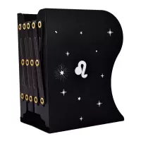 十二星座大号可伸缩书立架创意简约学生书架书夹简易金属折叠收纳 狮子座(黑色款)
