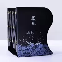伸缩书立架学生折叠书夹简易书桌放书架子韩版书靠简约课本书架立 大号-旅程