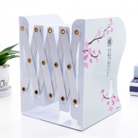 书立架可伸缩少女心折叠书架简易桌上学生韩版书夹子高中生放书架 浅绿猫