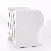 可伸缩书立架学生用折叠书夹简约创意少女心高中生简易桌上放书架 白色-纯色(加大号)