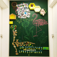 黑板墙贴磁性加厚可移胶不伤墙家用儿童画画涂鸦黑板办公书写白板 墨绿色(可移胶+不伤墙) 80x120cm