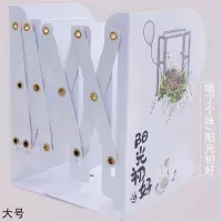 伸缩书立架学生大号创意简约铁书立书夹书靠书挡桌上折叠收纳书架 阳光初好大号