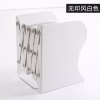 可伸缩书立架创意学生用书架书夹简易桌上折叠收纳拉伸书立 无印风白(加大号)[特价]
