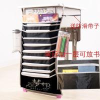 学生课桌神器挂书袋大容量加厚款书本收纳袋书挂袋多功能书立挂架 黑色梦想(背后可放书款)