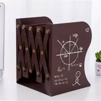 伸缩书立架书夹 学生用简易收纳放书架 创意高中生桌上折叠书挡铁 数学棕色