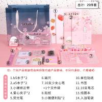 少女心学生礼品文具套装大礼包儿童小学初中学习用品生日回礼 星空樱花礼袋套装[29件套]