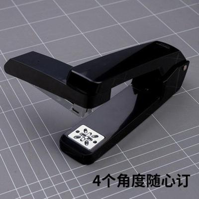 可旋转50页省力订书机中缝骑马订书器订书针起钉器 [黑色] 订书机+5盒钉+起钉器[升级款]