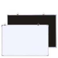 磁性小白板教学办公家用支架挂式小黑绿板儿童写字板涂鸦画板看板 双面白黑送礼包 40*60cm