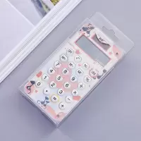 可爱卡通小学生计算器小号迷你便携式创意计算器小型计算机 米色