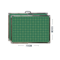 小黑板挂式田字格贴双面磁性家用教学练字粉笔家庭黑板儿童绿板 茶铝50*70米字格+赠品
