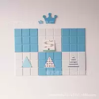 北欧小方格毛毡留言板照片墙背景墙幼儿园作品软木板展示板公告栏 桃红