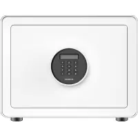 家有品保险箱 家用 防唛保险柜家用小型30cm指纹密码箱衣柜隐形入墙办公防盗全钢床头柜保管箱 密码款白色
