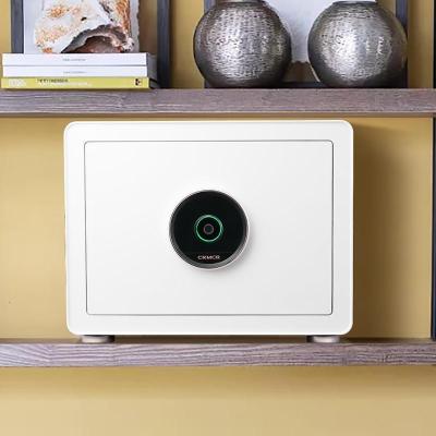 家有品保险箱 家用 防唛保险柜家用小型30cm指纹密码箱衣柜隐形入墙办公防盗全钢床头柜保管箱 指纹款白色