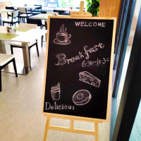 立式支架黑板磁性挂式大小画板家用教学店铺奶茶店餐厅宣传广告板 60*90黑板+支架