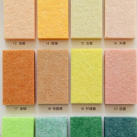 定制毛毡板彩色软木板照片墙背景墙幼儿园作品展示板公告栏留言板 柠檬黄 60cm*60cm