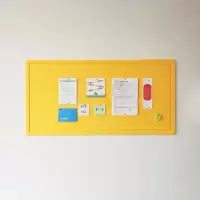 定制毛毡板幼儿园作品彩色毛毡展示板软木板照片墙留言板公告栏 黄色 均码