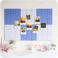 九宫格毛毡留言板照片背景墙贴幼儿园作品软木板展示板公告栏 深驼 30*30