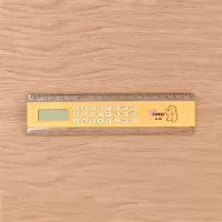 创意尺子计算器便携多功能计算机直尺两用学生尺子办公计算器韩国 冰果熊-黄色