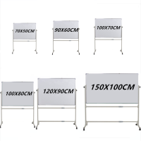 黑板支架式移动白板学生绿板教学培训办公室立式展示白板 100X70CM双面白板支架式