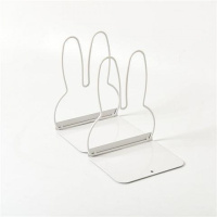 简易网格高中生桌上夹书器学生用桌面课桌收纳放2片书立书夹书靠 镂空兔子白色(2片装)