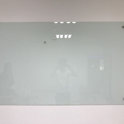 钢化磁性玻璃白板玻璃磁性写字板会议办公教学玻璃黑板定做尺寸 淡緑圆角(外地含安装) 90*180
