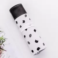 铅笔袋卷笔帘日韩国文具盒男女孩中小学生简约创意帆布笔盒卷笔袋 黑白卷卷-C款