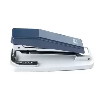 可旋转订书机学生用订书器加厚钉书机标准型多功能办公用中号 蓝色 订书机+5盒【可订25页】