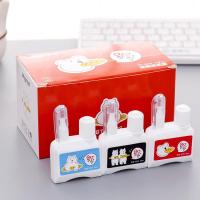 韩具卡通可爱修正液涂刷两用多功能涂改液15ml学生用改正无毒快干 BT-5278 12支