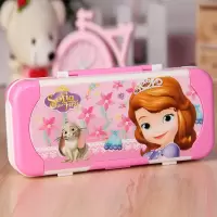 儿童文具盒男女生韩版创意卡通三层多功能小学生铅笔盒文具盒笔袋 粉索菲亚