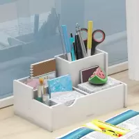 文件架办公室桌面收纳架文件夹收纳盒文件栏框桌上收纳整理书立夹 赠品长四格笔筒展示