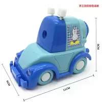 卷笔刀转笔机铅笔刨削笔器手摇钻笔儿童小学生卡通刨绞大号车 米菲蓝色小汽车