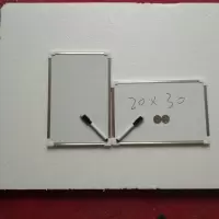 磁性小黑板双面教学家用挂式绿板白板儿童粉笔涂鸦画板办公留言板 20*30双面白板(送笔)