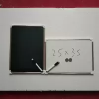 磁性小黑板双面教学家用挂式绿板白板儿童粉笔涂鸦画板办公留言板 25*35黑白双面(送笔)