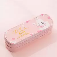 大容量帆布双层笔袋女生韩版网红文具盒简约可爱男女孩创意铅笔盒 天鹅粉