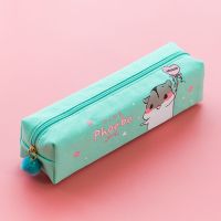 简约透明笔袋女简约ins韩版大容量小学生男孩用可爱多功能文具盒 彼得鼠/加长四方款/薄荷绿