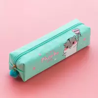 简约透明笔袋女简约ins韩版大容量小学生男孩用可爱多功能文具盒 彼得鼠/加长四方款/薄荷绿