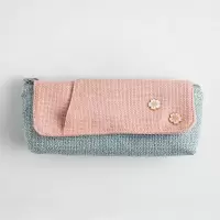 创意笔袋女简约小清新文具盒大容量初中生网红笔盒女生文艺文具袋 锦瑟-粉