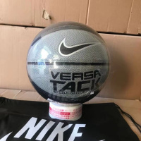 篮球软皮耐磨防滑手感好室内外比赛标准7号球初中生成人训练球 耐克黑灰 有配件球针球网气筒球袋