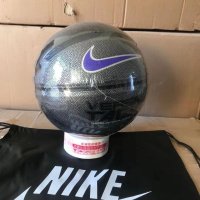 篮球软皮耐磨防滑手感好室内外比赛标准7号球初中生成人训练球 耐克黑银紫 无配件