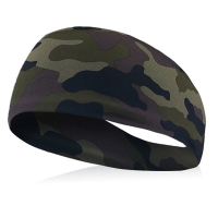 运动吸汗头带男头巾护额头戴止汗跑步篮球健身发带女防汗骑行瑜伽|迷彩绿