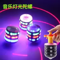 升级男孩仿木陀螺玩具七彩发光音乐成人旋转陀螺儿童电动平衡玩具