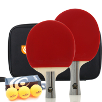 乒乓球拍单只装儿童学生训练乒乓球拍双面反胶ppqp|横拍直拍混装