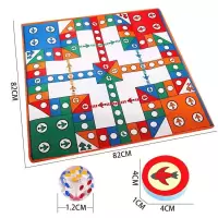 飞行棋地毯式大富翁游戏棋类地垫子超大号儿童成人益智学生飞机棋|袋装中号飞行棋80X80CM