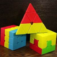 三明治魔方汉堡三阶凹凸魔方幼教培训专用初学实色免贴纸儿童玩具