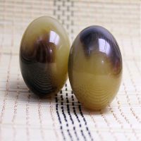 蜜蜡文玩牦牛牛角健身球手球手把件古玩中老年手抓球手指保健圆球