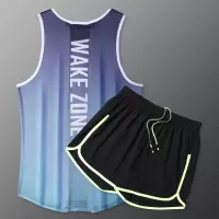 健身衣服男马拉松背心跑步田径训练运动套装夏季速干无袖篮球装备