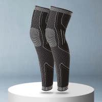 专业半月板跑步篮球运动护膝男薄款羽毛球登山加长膝盖女夏季护腿|黑色*2只 M码:95-135斤(腿围:36-40cm)