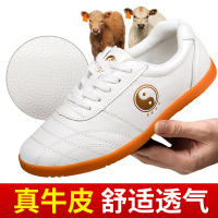 太极鞋牛筋底真皮女夏季软牛皮太极拳练功鞋男太极运动鞋