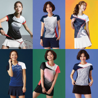 羽毛球服女装套装运动衣服男速干韩国短袖裤裙女比赛训练队服印字